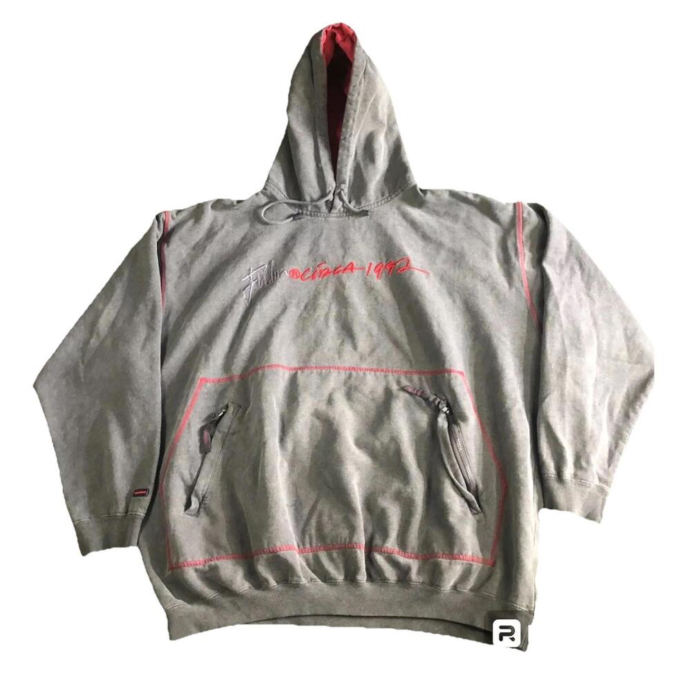 Vintage Y2k Fubu Circa 1992 Hip Hop Skater Baggy Heavy Sweatshirt Hoodie Mens XL